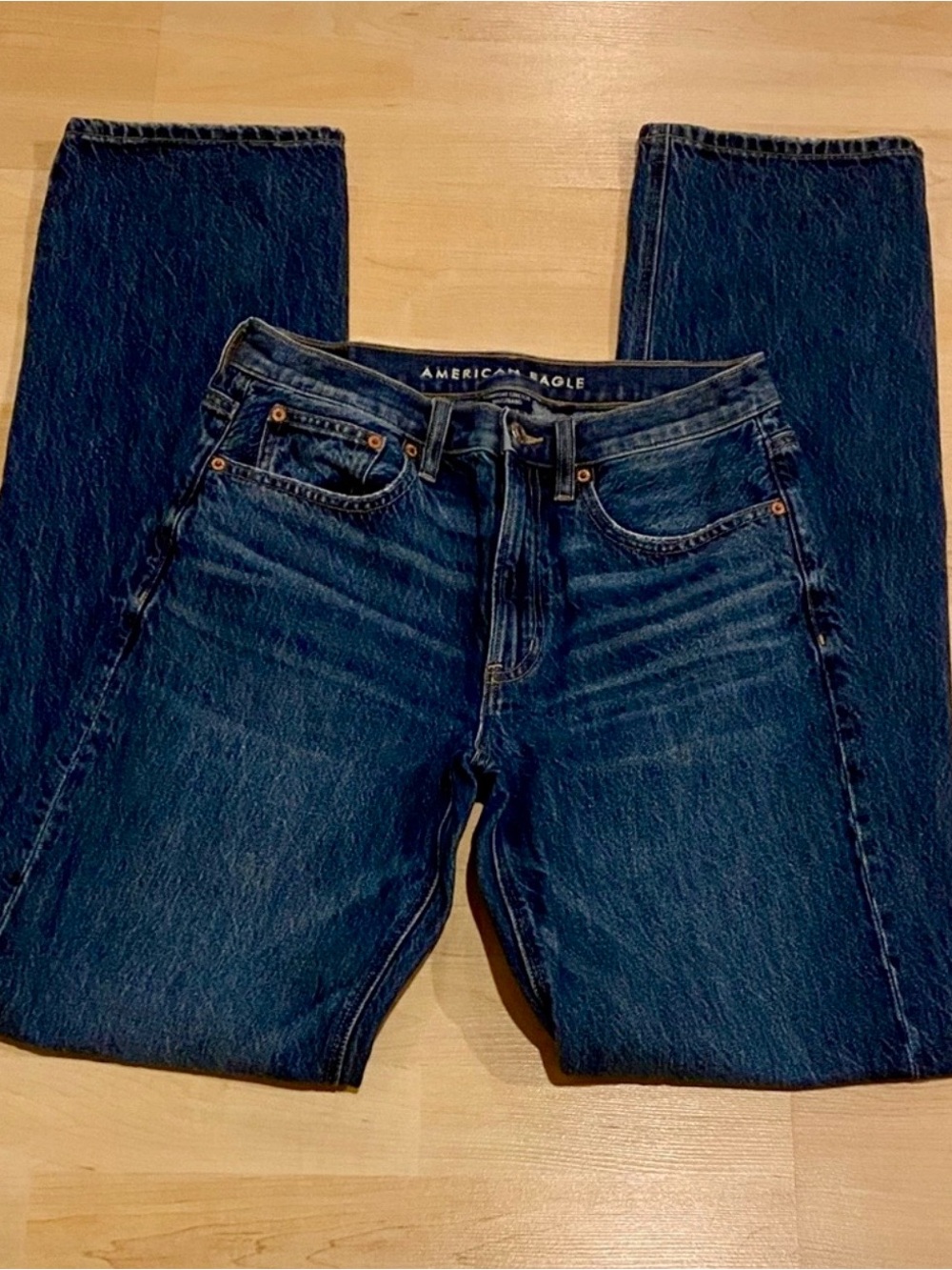 American Eagle Outfitters Low Rise Baggy Straight Leg Jeans 2 Long